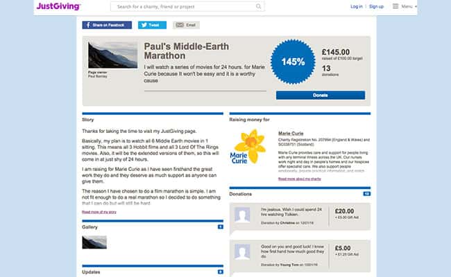 “Middle Earth” to be conquered by Gateshead man for charity