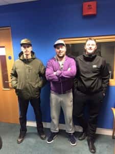 Young Sceptic (Centre) with visiting local MCs Topman & MC Dano